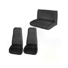 Load image into Gallery viewer, Front &amp; Rear Seat Black Denim for Jeep CJ5 CJ7 CJ8 and Wrangler YJ 1972-1995