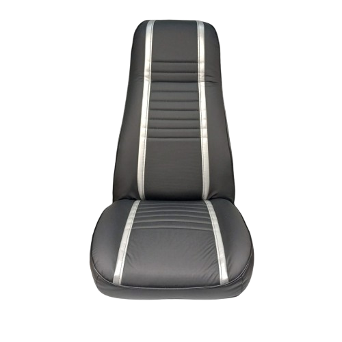 Front & Rear Seat Black With Gray Stripes for Jeep CJ5 CJ7 CJ8 & Wrangler YJ 1972-1995