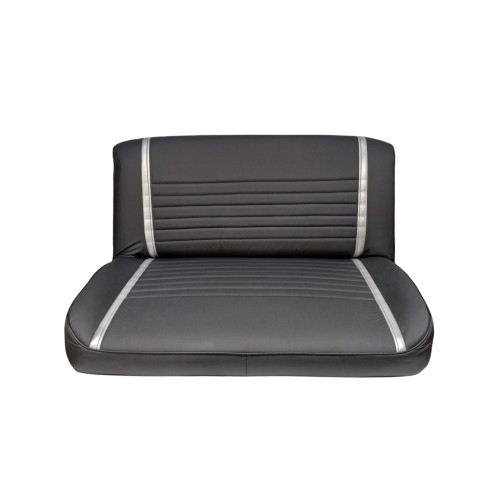 Front & Rear Seat Black With Gray Stripes for Jeep CJ5 CJ7 CJ8 & Wrangler YJ 1972-1995