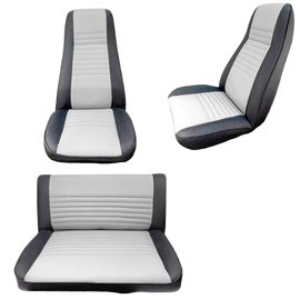 Front & Rear Seat Gray and Black for Jeep CJ5 CJ7 CJ8 & Wrangler YJ 1972-1995