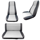 Front & Rear Seat Gray and Black for Jeep CJ5 CJ7 CJ8 & Wrangler YJ 1972-1995